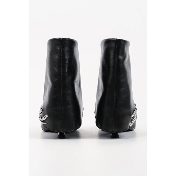 Karl Lagerfeld botki na niskim obcasie damskie skórzane Pasha  czarne KL30141 KL30141.000
