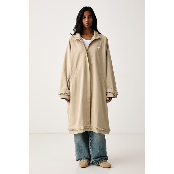 adidas Originals płaszcz damski z bawełną  beżowy LG4288