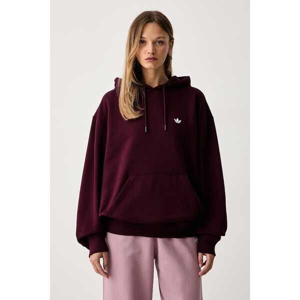 adidas Originals bluza z kapturem damska z bawełną Essentials  bordowa KT2274