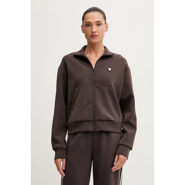 Guess bluza rozpinana damska z modalem OLYMPE  brązowa V6YQ17 K4313 V6YQ17.K4313