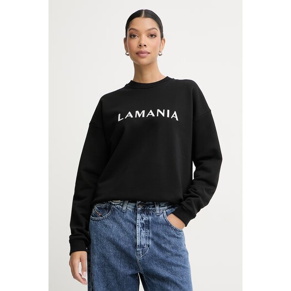 La Mania bluza damska z bawełną  czarna CHILL