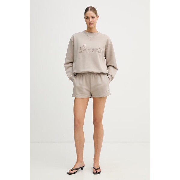 La Mania bluza oversize damska z bawełny  beżowa BRODIE
