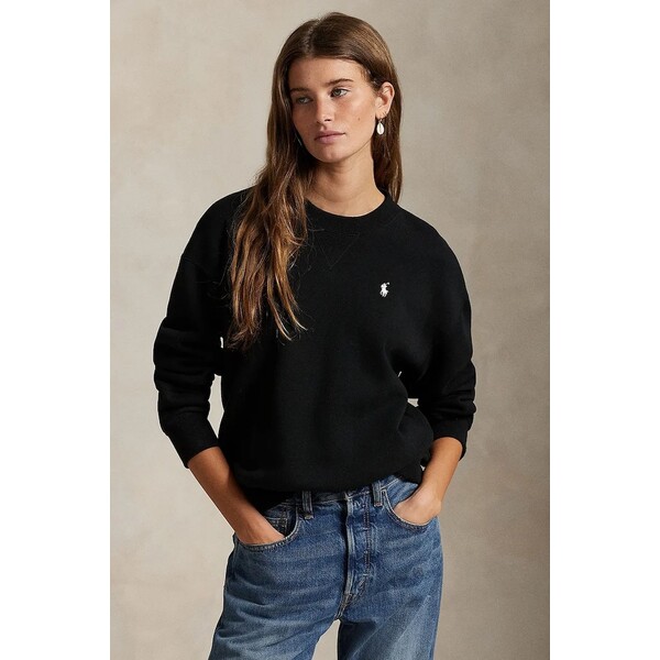 Polo Ralph Lauren bluza damska z bawełną  czarna 211971697