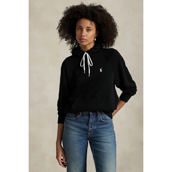 Polo Ralph Lauren bluza z kapturem damska z bawełną  czarna 211971691