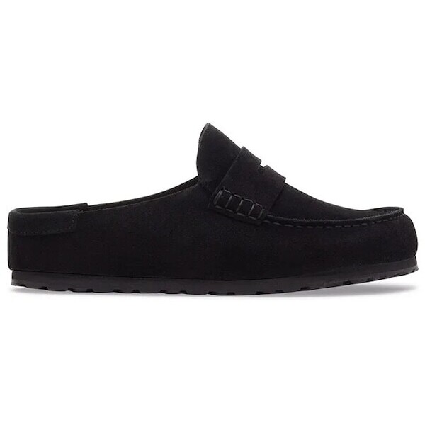 Birkenstock klapki mules damskie zamszowe Naples Wrapped Suede Leather  czarne 1030813