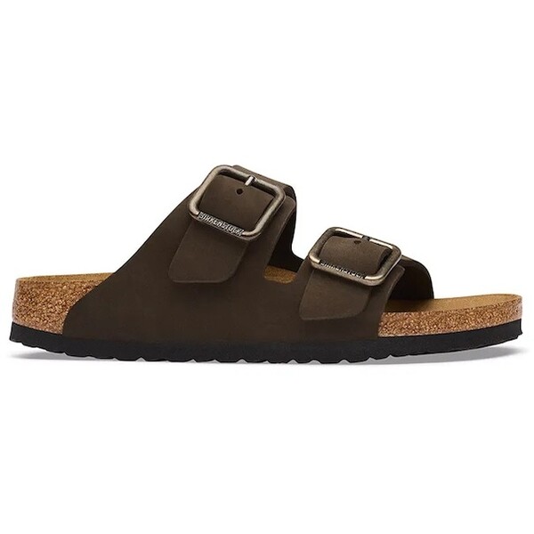 Birkenstock klapki nubukowe Arizona Wire Buckle Nubuck Leather  brązowe 1032761