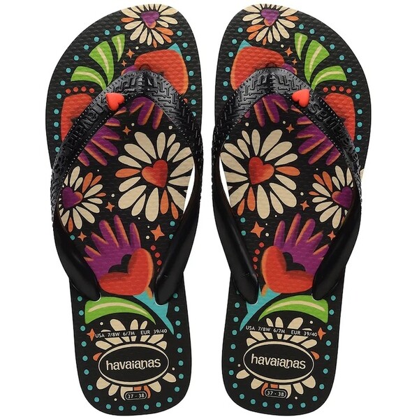 Havaianas japonki damskie TOP BEGONIA CORACAO  czarne 4150745.00090