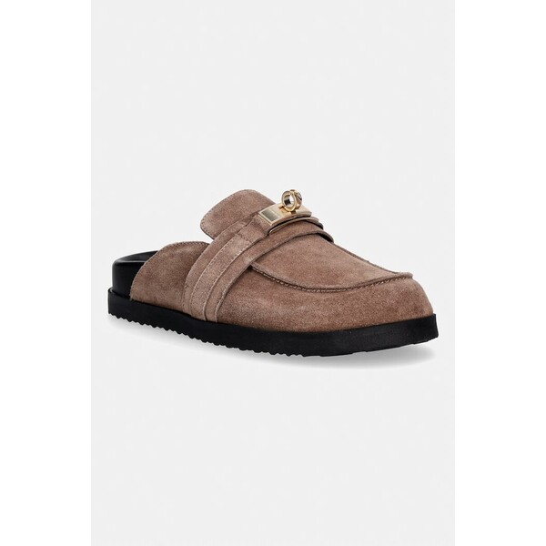 Nokwol klapki damskie zamszowe Tammy Mushroom Suede  brązowe Tammy Mushroom Suede Tammy.Mushroom.Suede