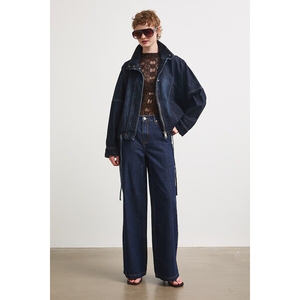 Medicine jeansy wide leg damskie  granatowe RW26-SJD201