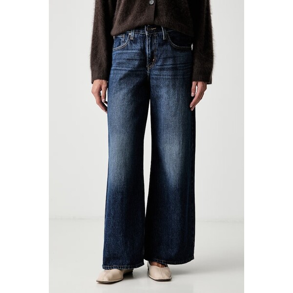 Levi's jeansy wide leg damskie MIDDY WIDE LEG  niebieskie 0081Z