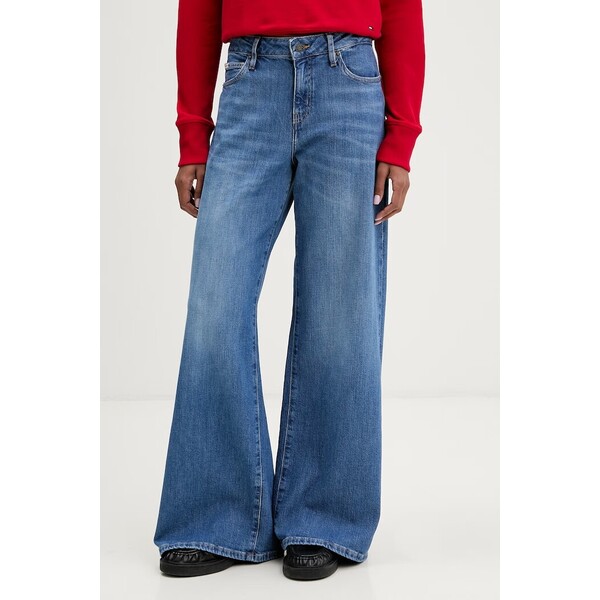 Guess Jeans jeansy wide leg damskie  niebieskie W5YA0O D0021 W5YA0O.D0021