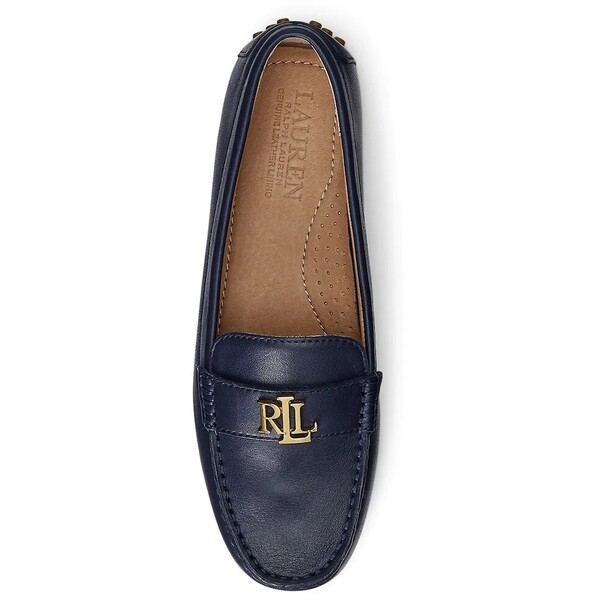 Lauren Ralph Lauren mokasyny skórzane Barnsbury  damskie kolor granatowy na płaskim obcasie 802852847007 802852847007.410