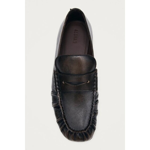Alohas loafersy damskie skórzane Aven  brązowe S101406-01 S101406.01