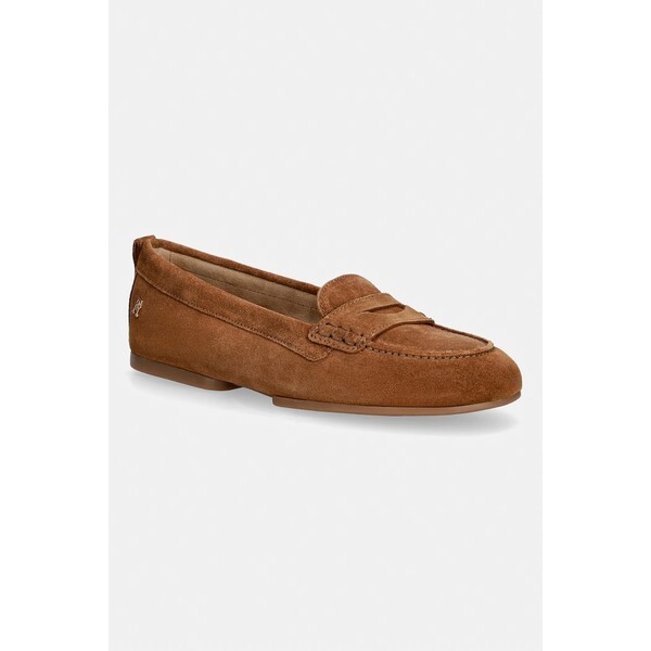 Tommy Hilfiger mokasyny damskie zamszowe TH FLEX SUEDE LOAFER BALLERINA  brązowe FW0FW09507