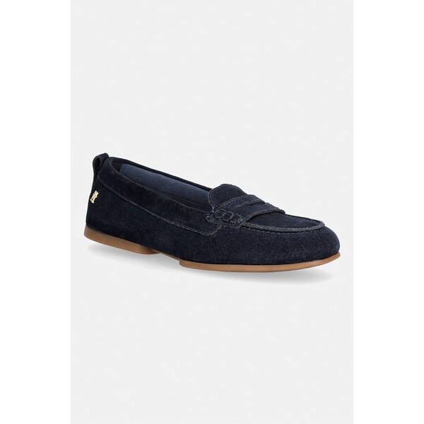 Tommy Hilfiger mokasyny damskie zamszowe TH FLEX SUEDE LOAFER BALLERINA  granatowe FW0FW09507