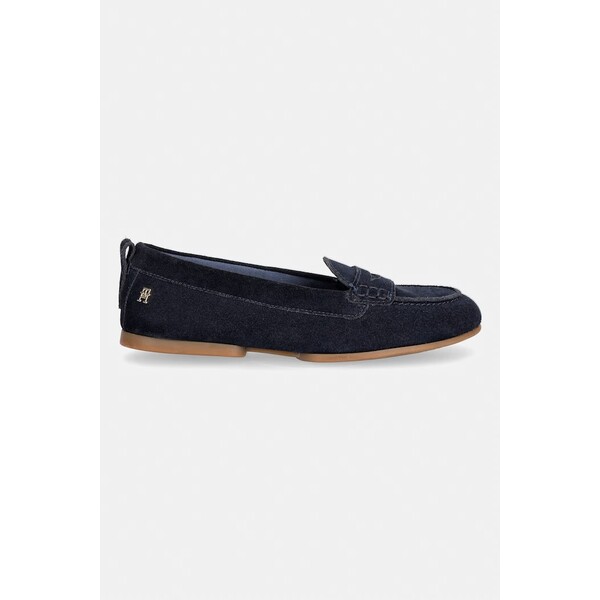 Tommy Hilfiger mokasyny damskie zamszowe TH FLEX SUEDE LOAFER BALLERINA  granatowe FW0FW09507