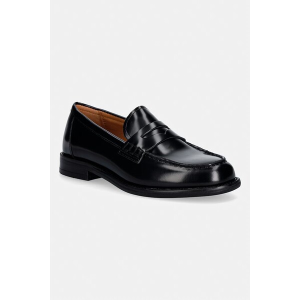 Vagabond Shoemakers mokasyny skórzane LINN  damskie kolor czarny na płaskim obcasie 6036-004-20 6036.004.20