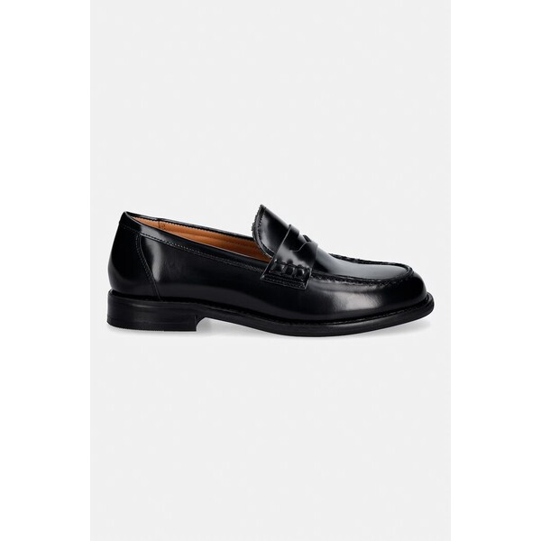 Vagabond Shoemakers mokasyny skórzane LINN  damskie kolor czarny na płaskim obcasie 6036-004-20 6036.004.20