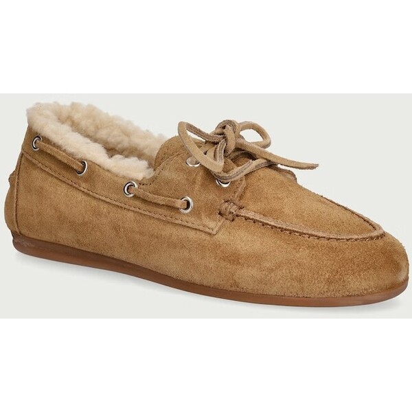 Posa loafersy damskie zamszowe Boat Loafer  beżowe PW29.209