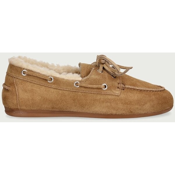 Posa loafersy damskie zamszowe Boat Loafer  beżowe PW29.209