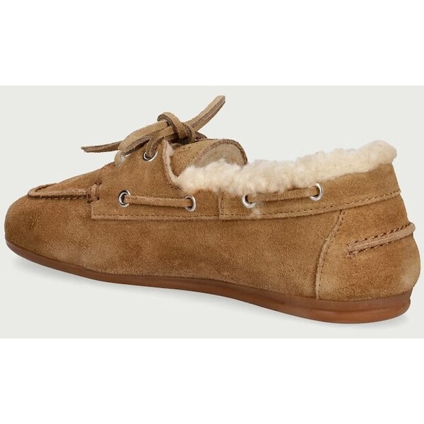 Posa loafersy damskie zamszowe Boat Loafer  beżowe PW29.209
