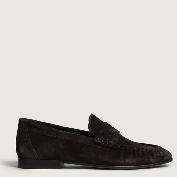 Posa mokasyny damskie zamszowe Penny Loafer  brązowe PW40.201
