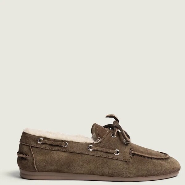 Posa loafersy damskie zamszowe Boat Loafer  brązowe PW29.201