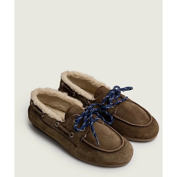 Posa loafersy damskie zamszowe Boat Loafer  brązowe PW29.201