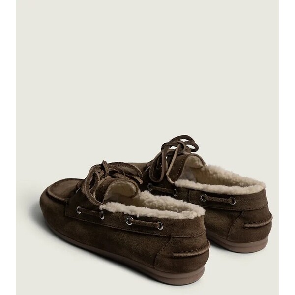 Posa loafersy damskie zamszowe Boat Loafer  brązowe PW29.201