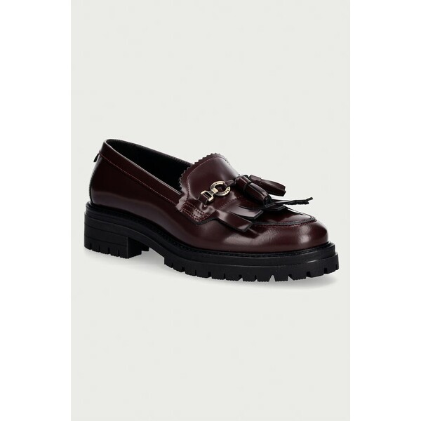Barbour mokasyny damskie skórzane Ava  bordowe LFO0814RE91