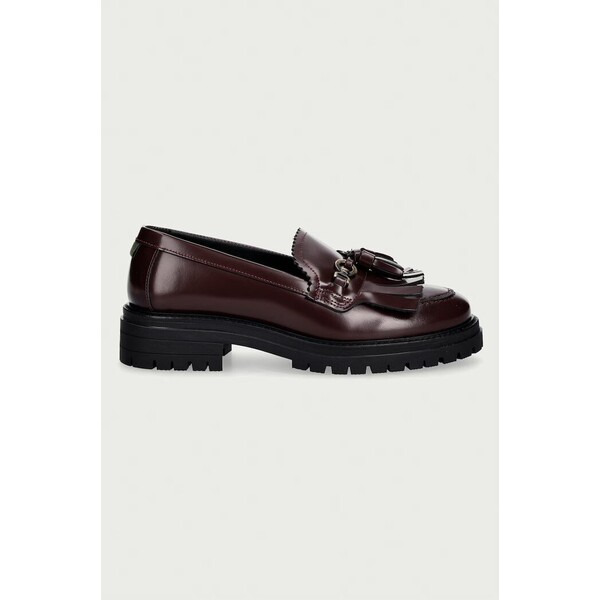 Barbour mokasyny damskie skórzane Ava  bordowe LFO0814RE91