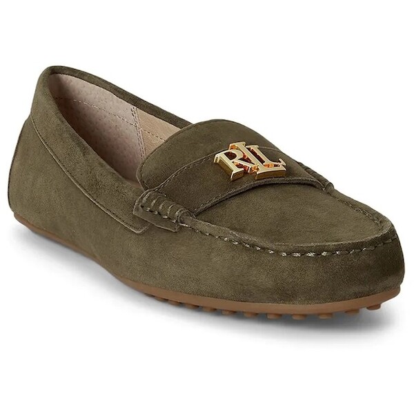 Lauren Ralph Lauren mokasyny damskie zamszowe Barnsbury  zielone 802821629036 802821629036.300