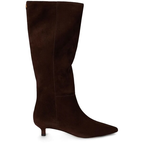 Lauren Ralph Lauren kozaki na szpilce damskie zamszowe Frncsa Tl Hl  brązowe 802P15726002 802P15726002.200