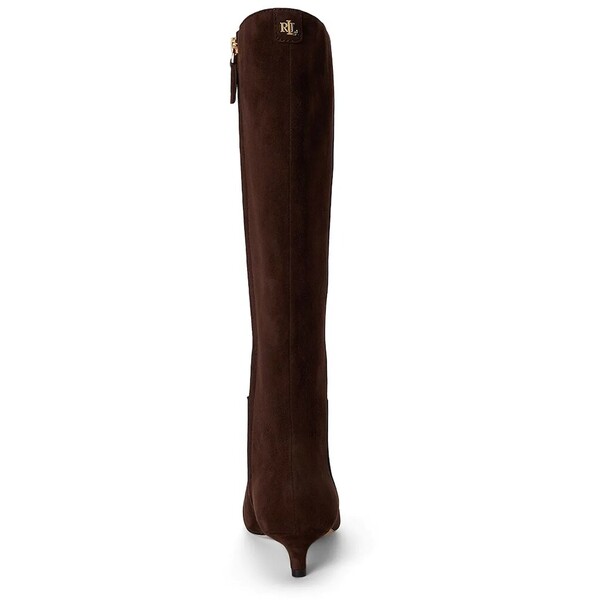 Lauren Ralph Lauren kozaki na szpilce damskie zamszowe Frncsa Tl Hl  brązowe 802P15726002 802P15726002.200
