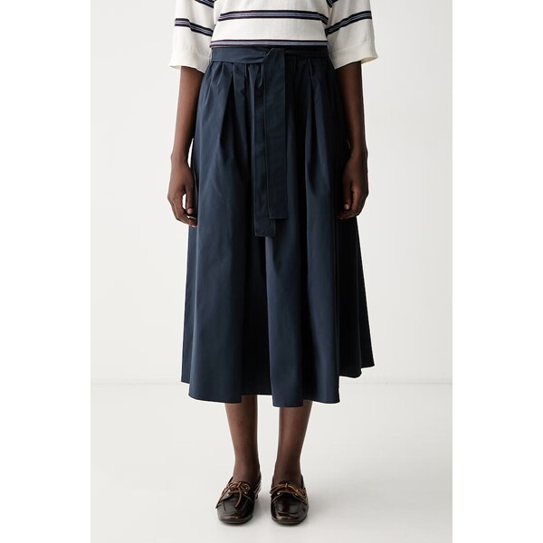 Weekend Max Mara spódnica z bawełną WKDALPACA  granatowa gładka 2625106041600