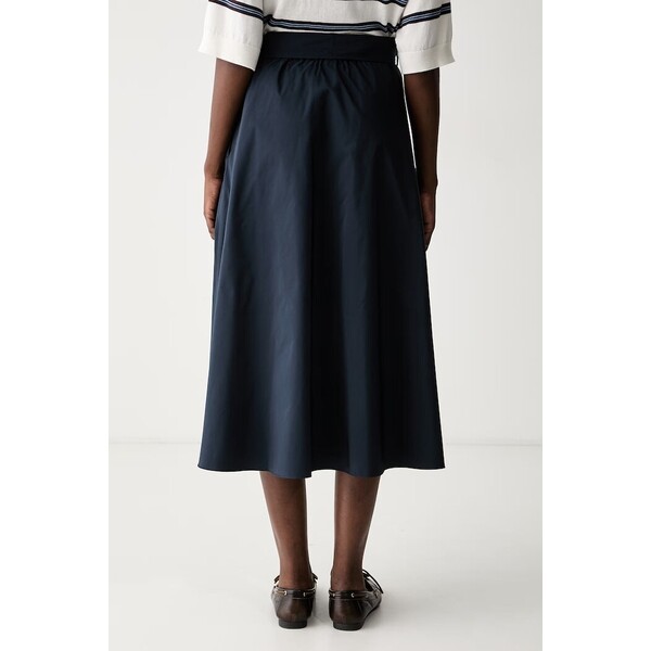 Weekend Max Mara spódnica z bawełną WKDALPACA  granatowa gładka 2625106041600