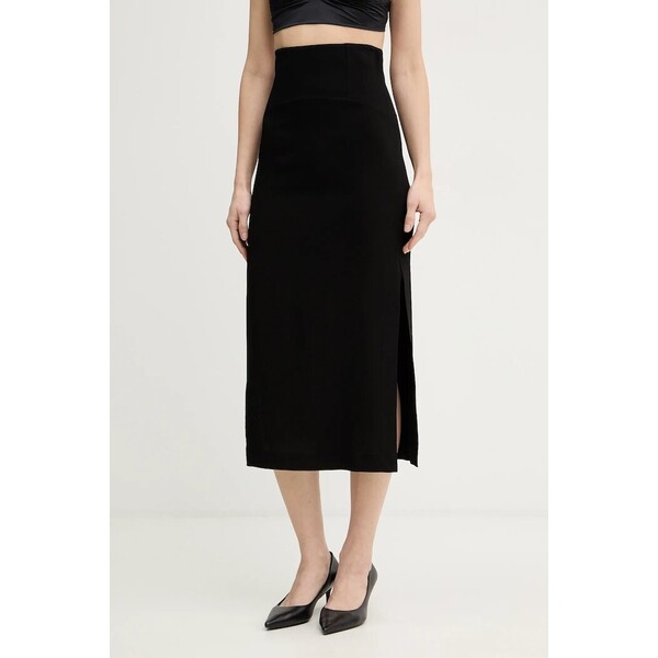 Pinko spódnica  kolor czarny midi prosta 106485 A2Q2 106485.A2Q2