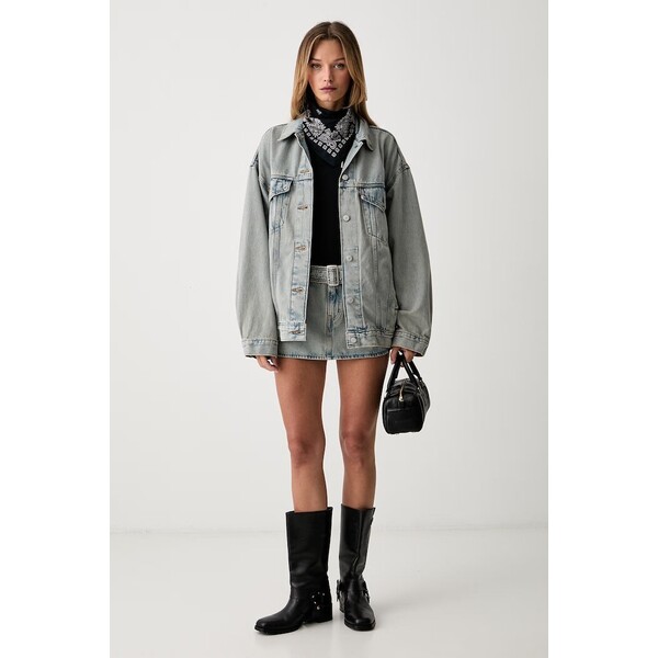 Levi's spódnica jeansowa BELTED MINI  niebieska gładka 0089R