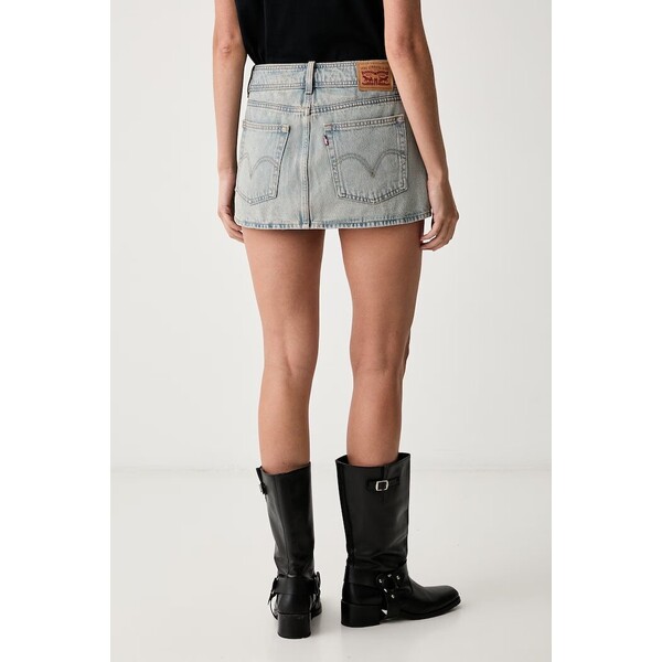 Levi's spódnica jeansowa BELTED MINI  niebieska gładka 0089R