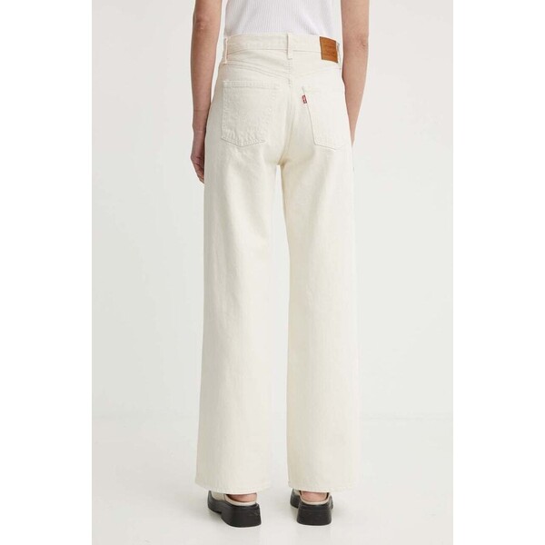 Levi's jeansy wide leg damskie RIBCAGE WIDE LEG  beżowe A6081