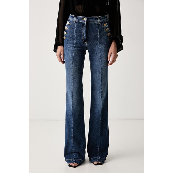 Elisabetta Franchi jeansy flare damskie  niebieskie PJ12D66E2