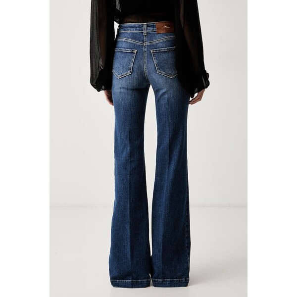 Elisabetta Franchi jeansy flare damskie  niebieskie PJ12D66E2