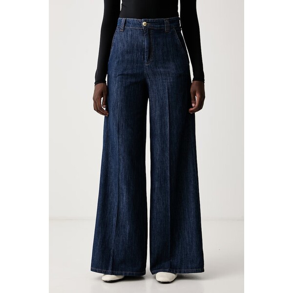 Marella jeansy wide leg damskie MLSWLEG2  granatowe 2623186124200