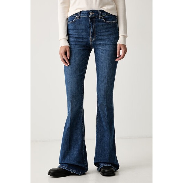 ViCOLO jeansy flare damskie  niebieskie DAC5063