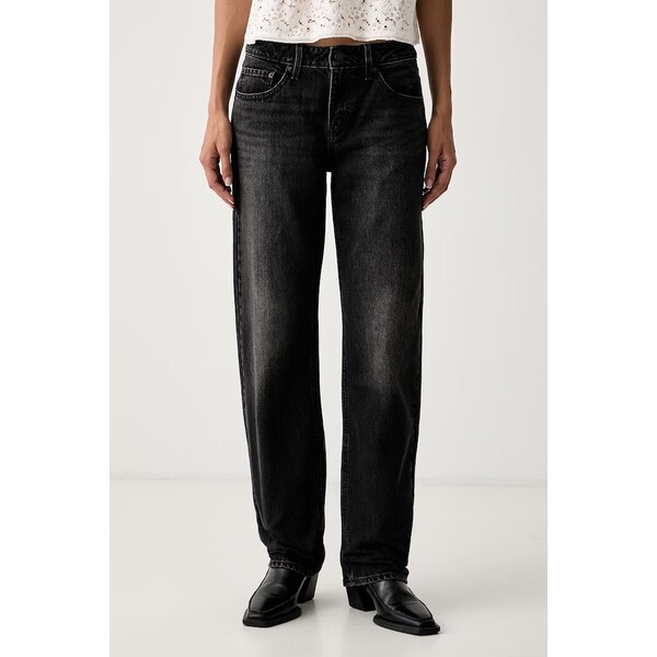Levi's jeansy straight damskie LOW STRAIGHT  czarne 0083P
