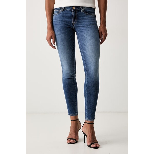 Guess jeansy skinny damskie CURVE X  niebieskie W6YAJ2 D1583 W6YAJ2.D1583