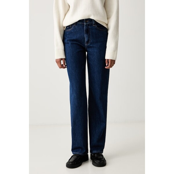 Tommy Jeans jeansy straight damskie  granatowe DW0DW23822