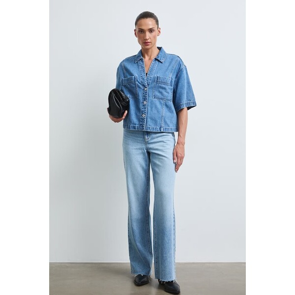 Medicine jeansy wide leg damskie  niebieskie RW26-SJD306