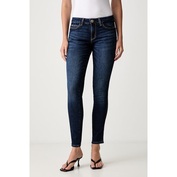 Guess jeansy skinny damskie CURVE X  granatowe W6YAJ2 D1582 W6YAJ2.D1582