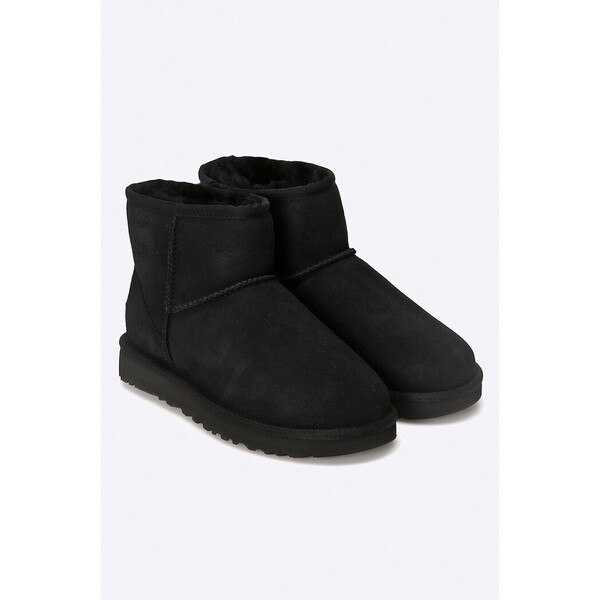 UGG śniegowce zamszowe Classic Mini II  damskie kolor czarny 1016222-BLK 1016222.BLK